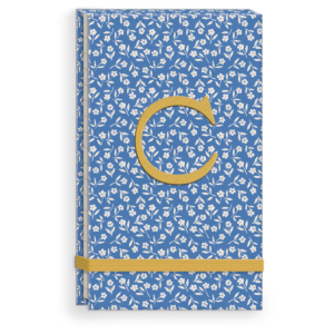 C-themed fabric notepad, great for capturing thoughts and plans.