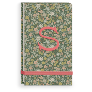 S-themed fabric notepad, ideal for stylish note-taking.
