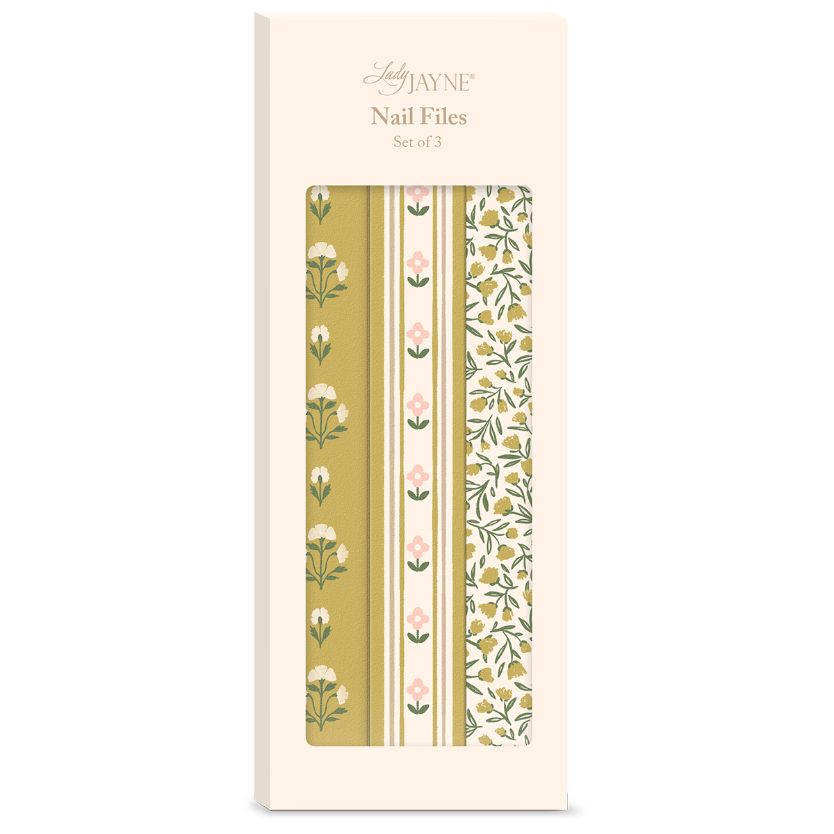 Sweet Boutique Mustard Cream Stripe Nail File Set Product