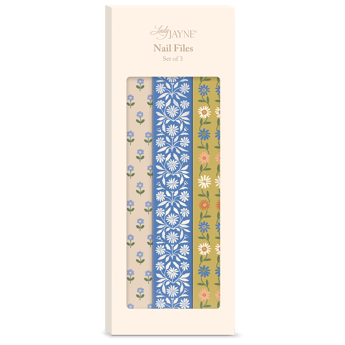 Sweet Boutique Blue Mustard Floral Nail File Set Product