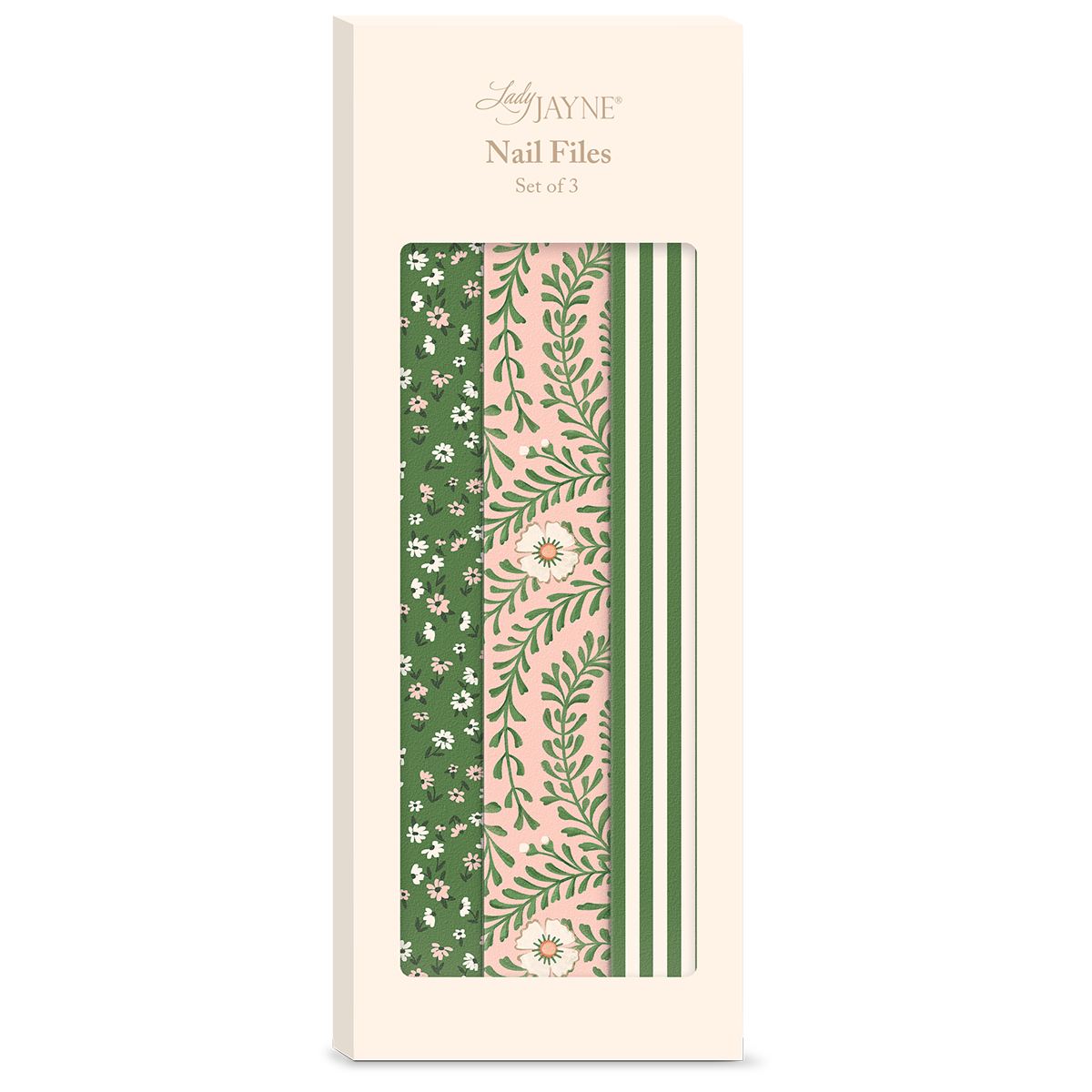 Sweet Boutique Pink Green Floral Nail File Set Product