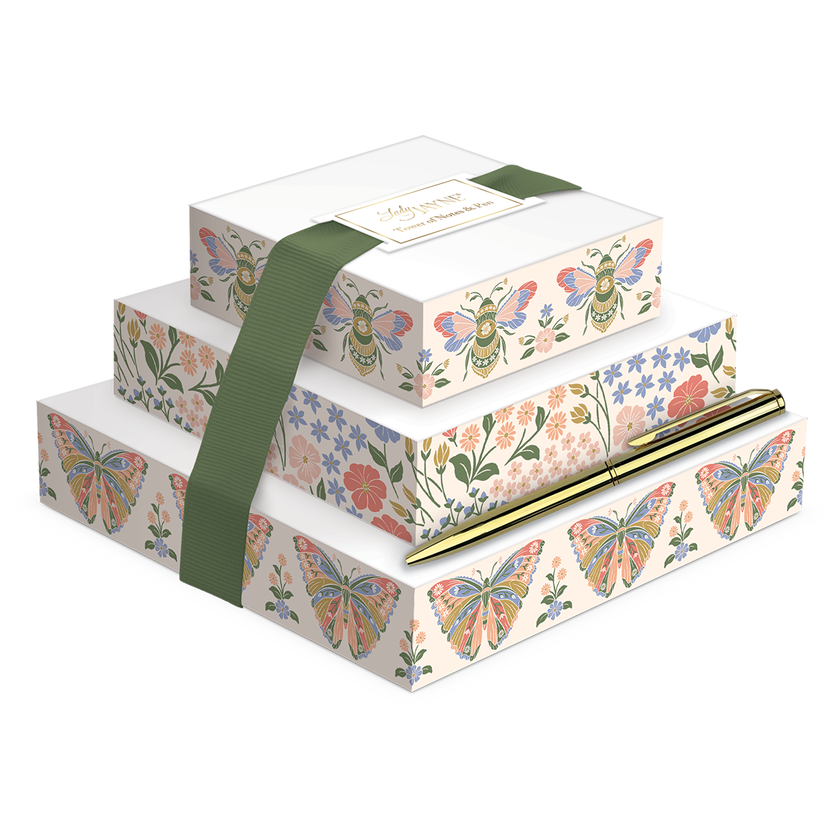 Mixed print tower of notes, perfect for jotting down ideas and plans.