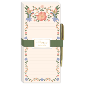 Hummingbird-themed magnetic list pad, great for task management.
