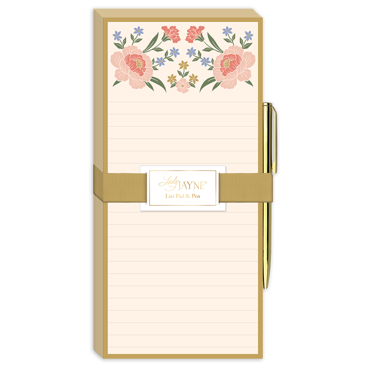 Rose-themed magnetic list pad, ideal for keeping reminders in check.