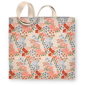 Multi-embroidered tote, great for eco-friendly outings.