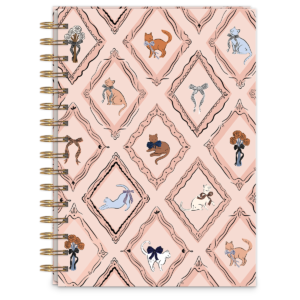 Cat-themed spiral journal, ideal for feline enthusiasts.