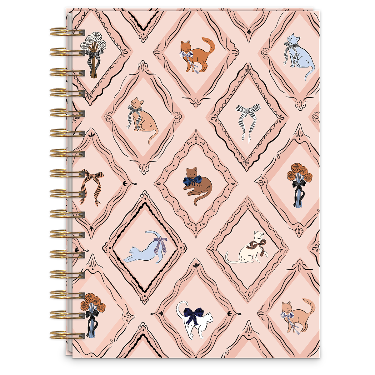 Cat-themed spiral journal, ideal for feline enthusiasts.