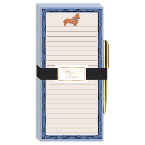 Corgi-themed magnetic list pad, perfect for keeping tasks organized.