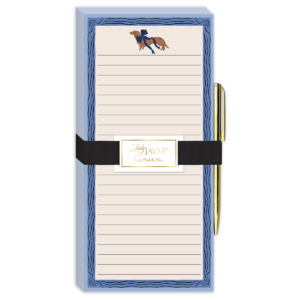 Dachshund-themed magnetic list pad, ideal for jotting down reminders.
