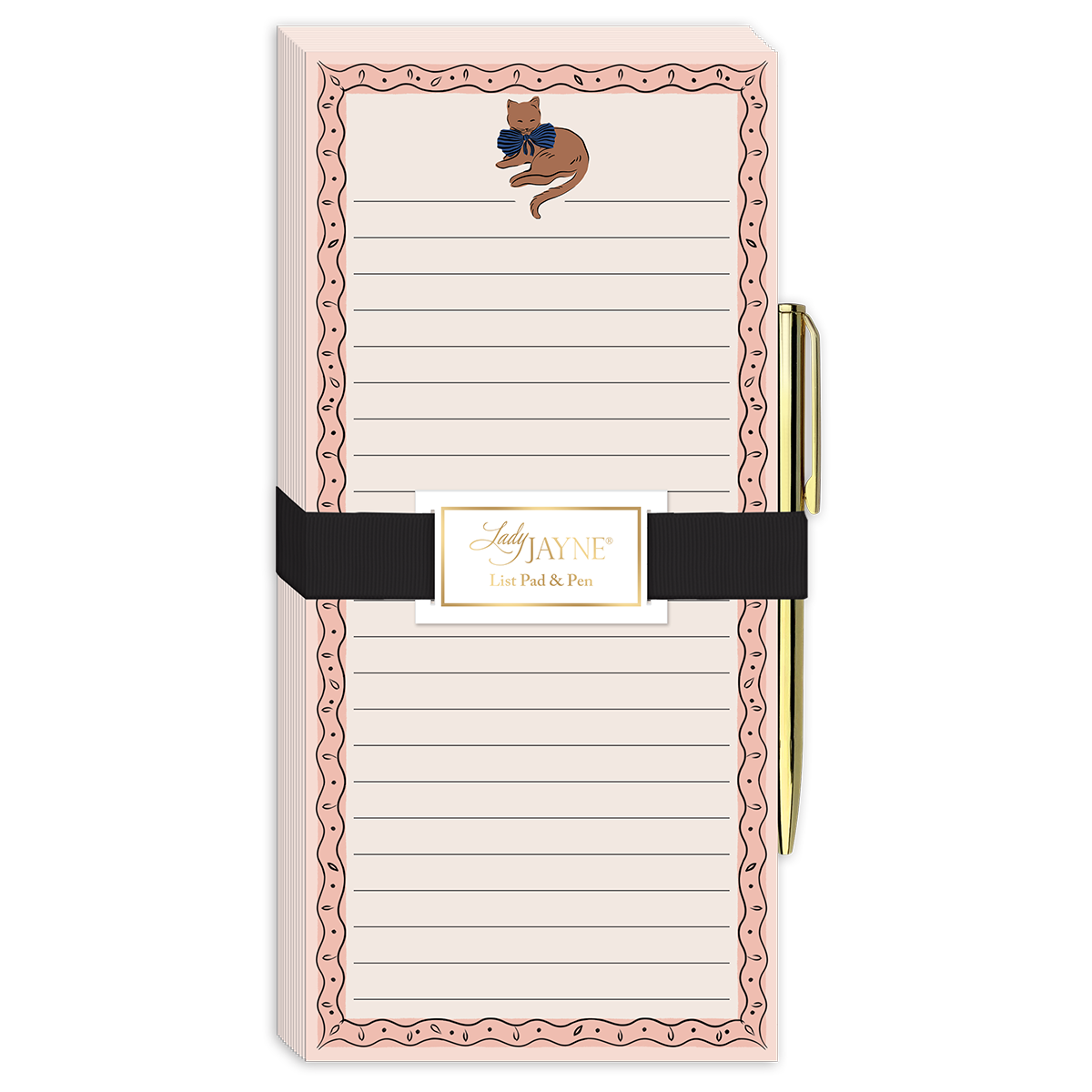 Brown cat-themed magnetic list pad, ideal for keeping reminders in check.