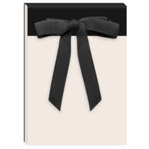 Black top-bound notepad, ideal for organized note-taking.