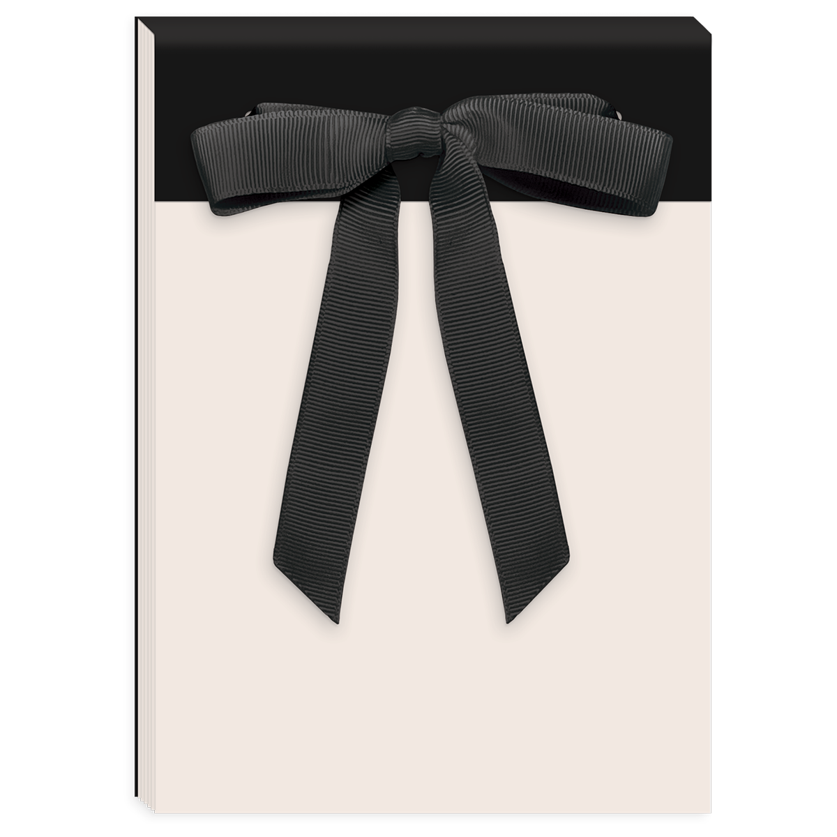 Black top-bound notepad, ideal for organized note-taking.