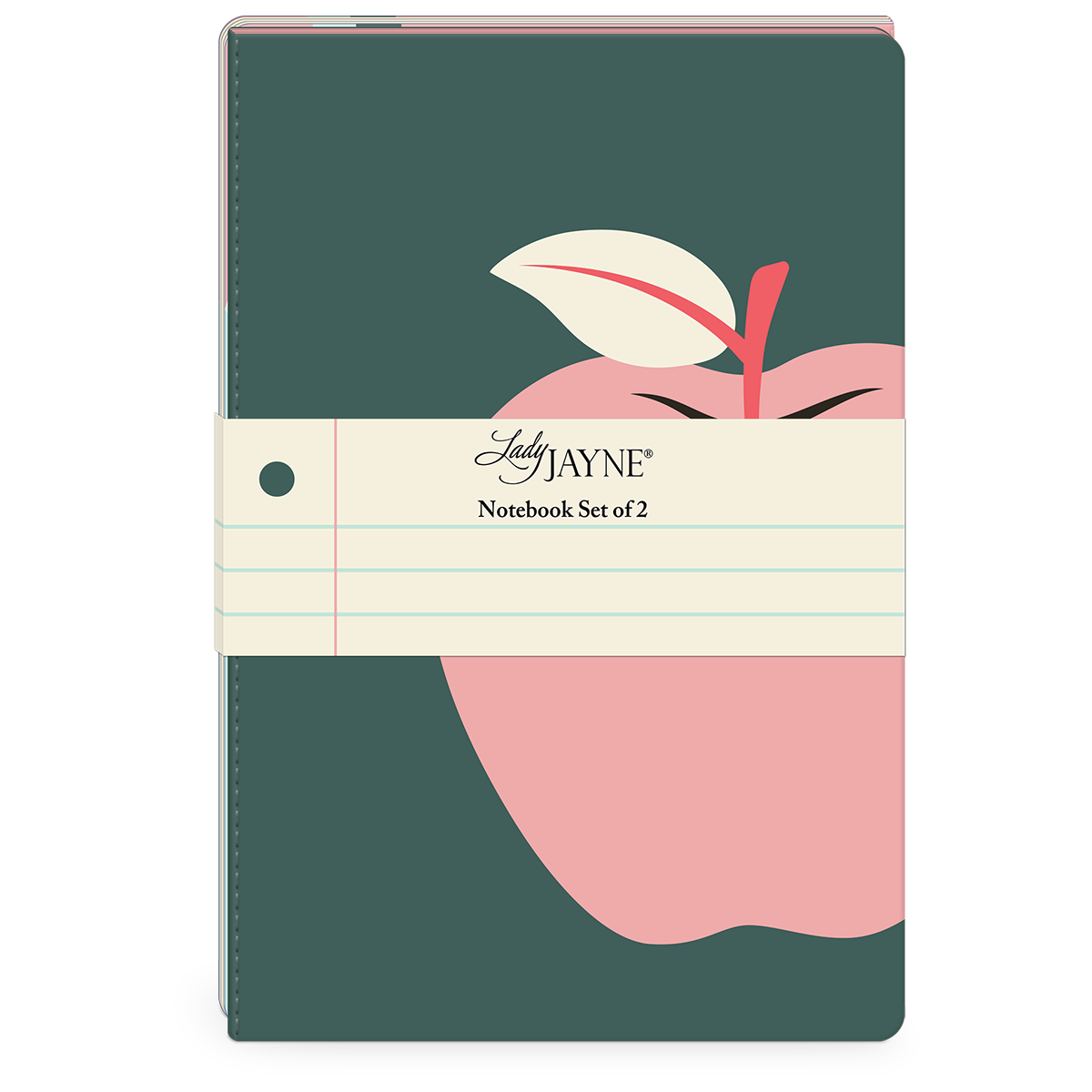 Pink and green notebook set, great for students and professionals.