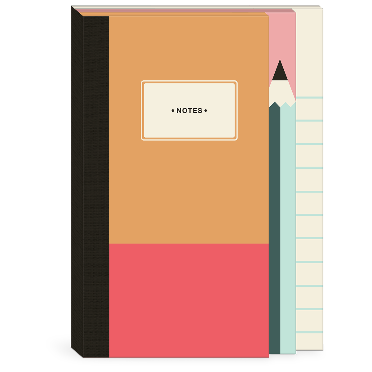 Multi-tiered journal, ideal for capturing thoughts and plans.
