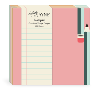 Multi-themed square notepad, perfect for quick notes and reminders.