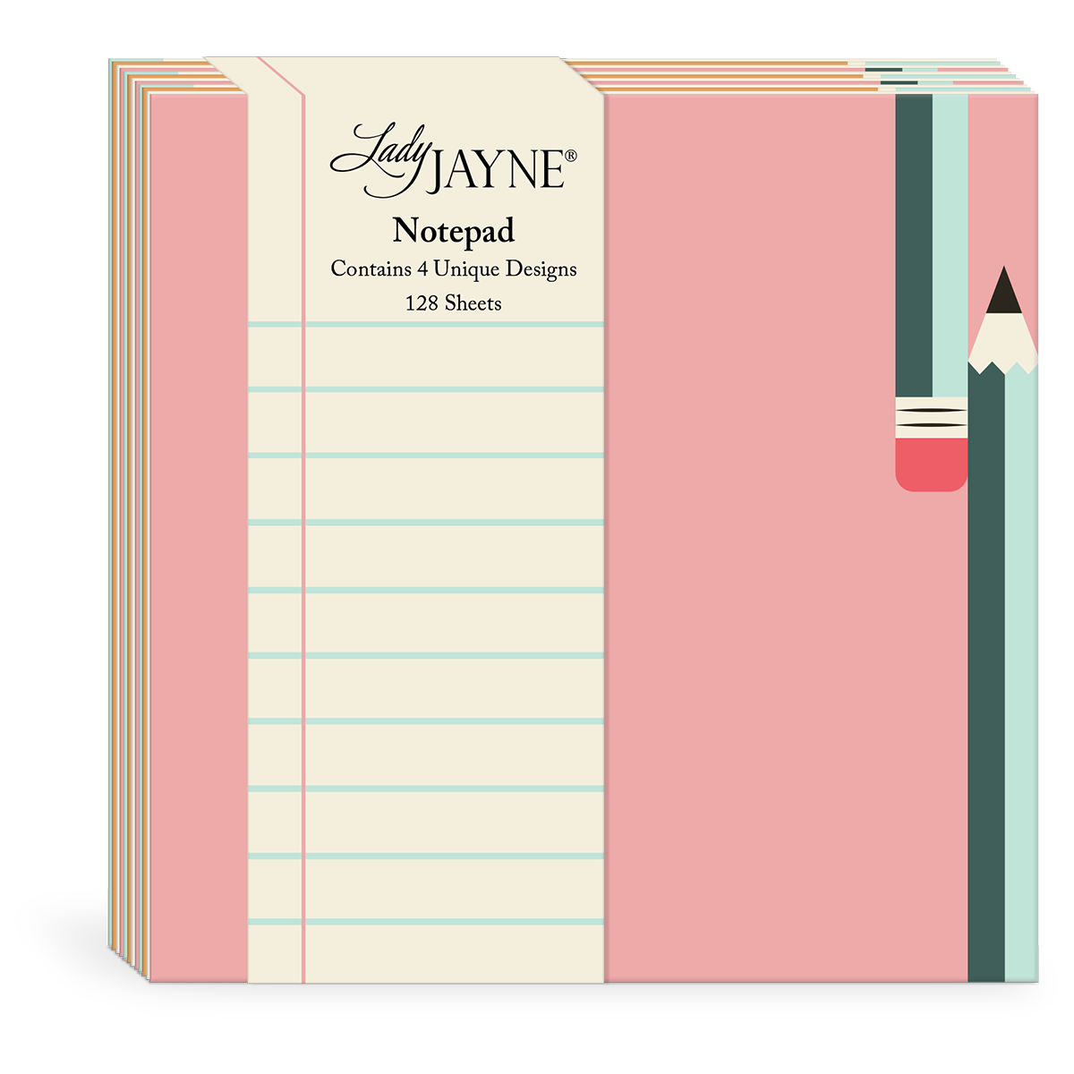 Multi-themed square notepad, perfect for quick notes and reminders.