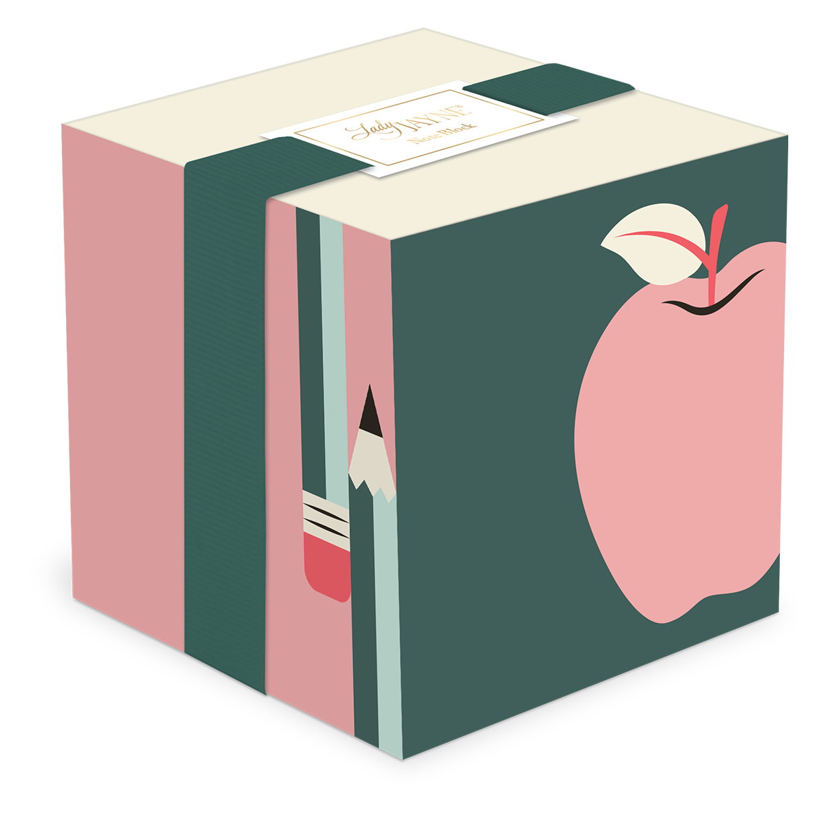 Multi-themed note block, ideal for jotting down ideas.