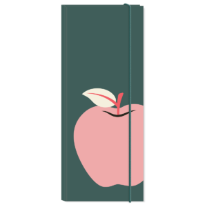Pink apple notefolio, great for stylish note-taking.
