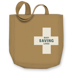 Cross-themed tote bag, great for carrying essentials in style.