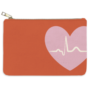 Pink heart pouch, perfect for carrying small items with a stylish touch.