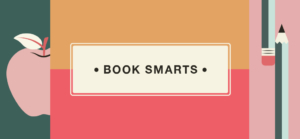 colorful artwork of teacher motifs with book smarts text highlighting collection artwork