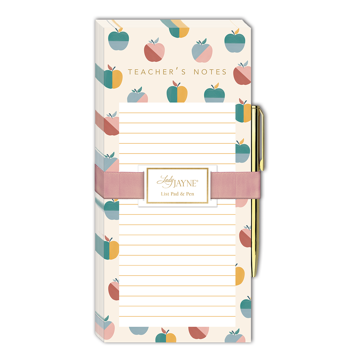 Modern Teacher  Apples Magnetic List Pad With Pen Product