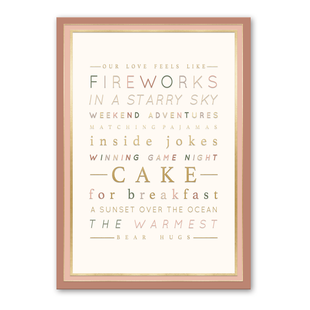 Our Love Greeting Card Product