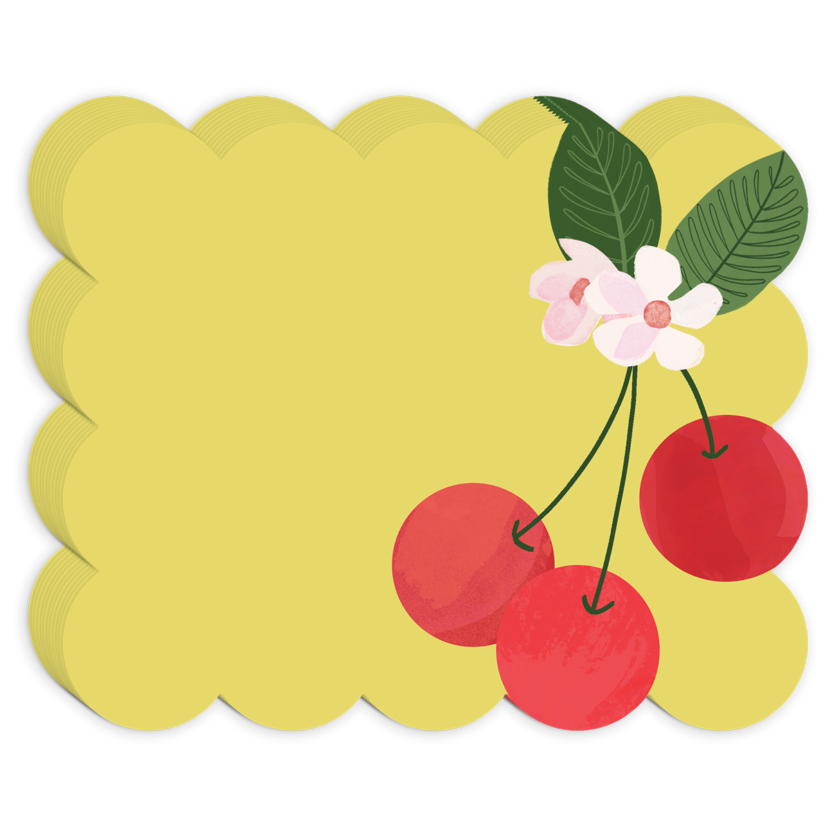 Fruit & Fleur Cherries Scalloped Notepad Product
