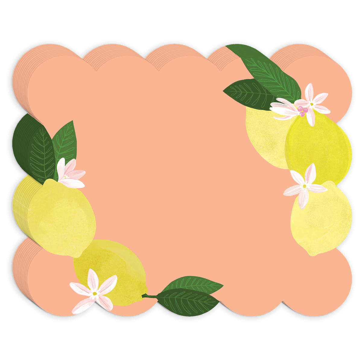 Fruit & Fleur Lemons Scalloped Notepad Product