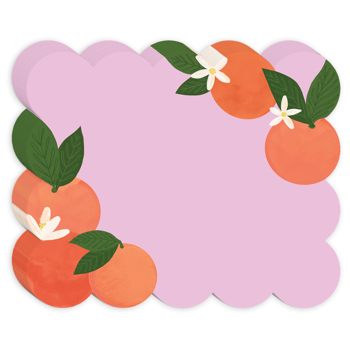 Fruit & Fleur Oranges Scalloped Notepad Product