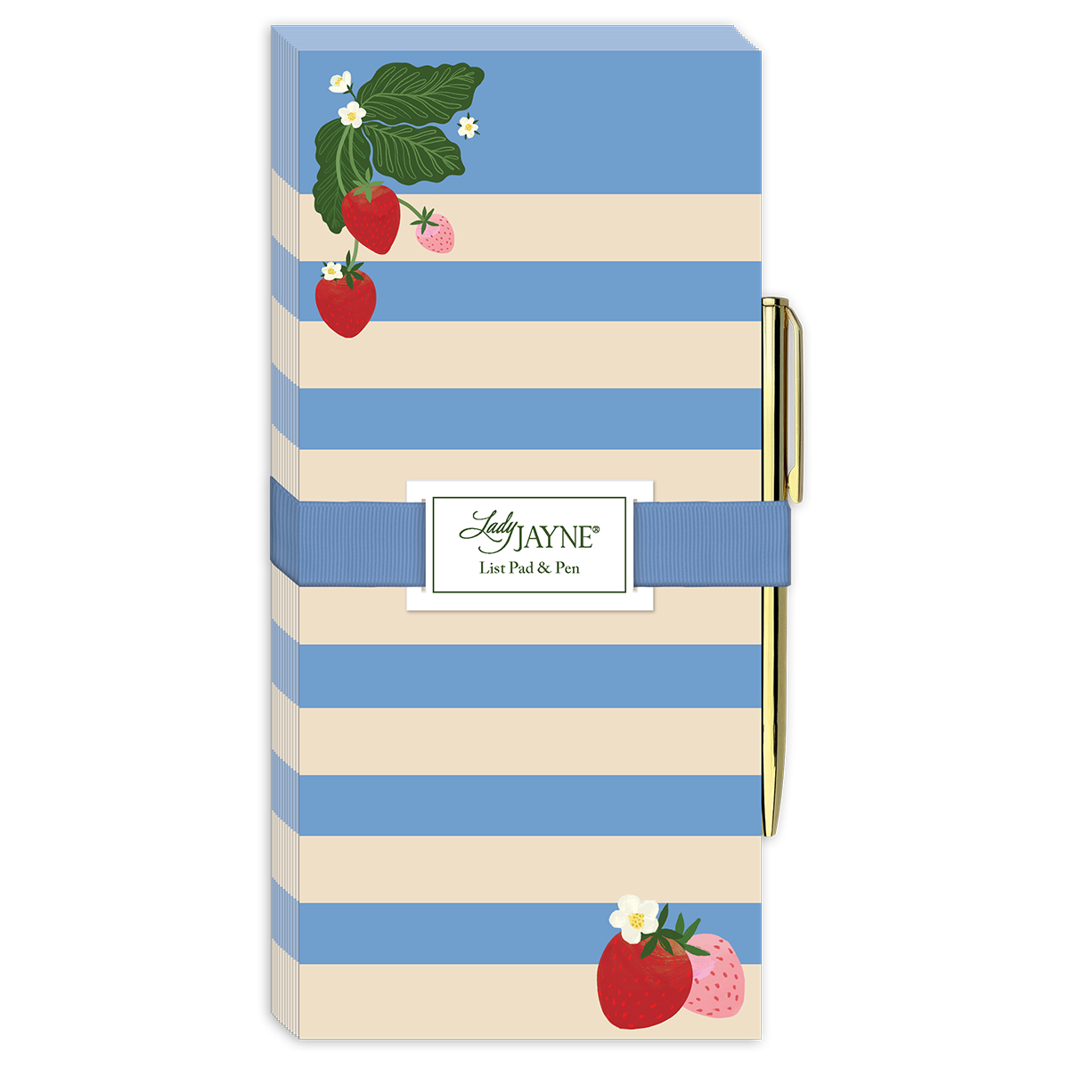 Fruit & Fleur Strawberries Magnetic List Pad With Pen Product